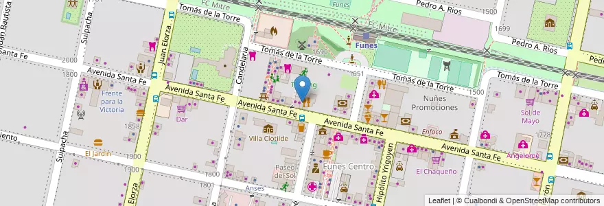Mapa de ubicacion de El Patio Rotisería en Arjantin, Santa Fe, Departamento Rosario, Municipio De Funes, Funes.