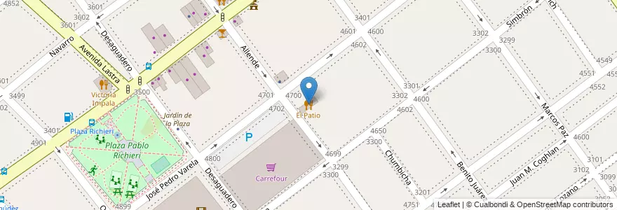 Mapa de ubicacion de El Patio, Villa Devoto en Arjantin, Ciudad Autónoma De Buenos Aires, Buenos Aires, Comuna 11.