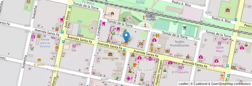 Mapa de ubicacion de El Patio en Argentinië, Santa Fe, Departamento Rosario, Municipio De Funes, Funes.