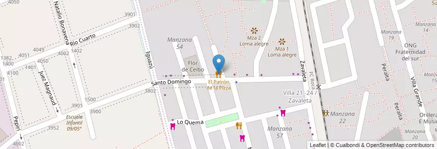 Mapa de ubicacion de El Patrón de la Pizza, Barracas en الأرجنتين, Ciudad Autónoma De Buenos Aires, Comuna 4, Buenos Aires.