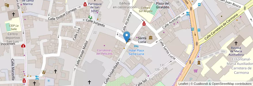 Mapa de ubicacion de El Pelicano en 西班牙, 安达鲁西亚, Sevilla, Sevilla.