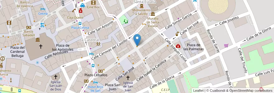 Mapa de ubicacion de El Perro Azul en إسبانيا, منطقة مرسية, منطقة مرسية, Área Metropolitana De Murcia, Murcia.