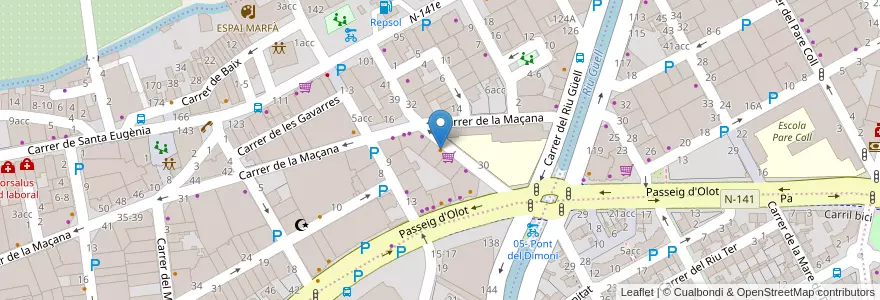 Mapa de ubicacion de El Petit Cafè en Spagna, Catalunya, Girona, Gironès, Girona.
