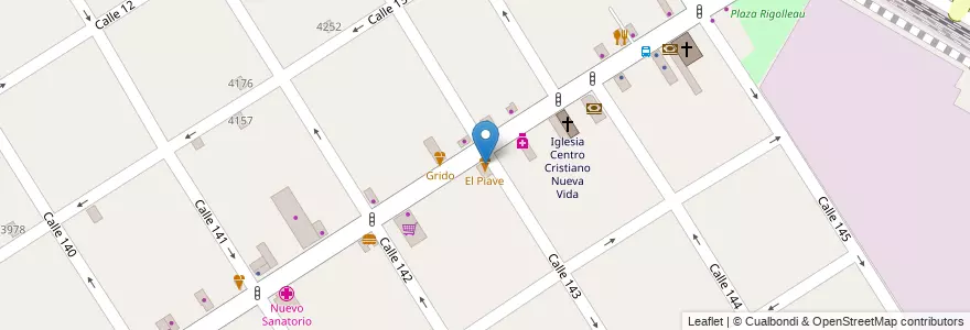 Mapa de ubicacion de El Piave en Argentinië, Buenos Aires, Partido De Berazategui, Berazategui.
