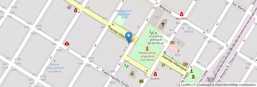 Mapa de ubicacion de El plaza en Argentina, Provincia Di Buenos Aires, Partido De General Las Heras, General Las Heras.