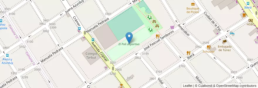 Mapa de ubicacion de El Poli deportivo, Nuñez en آرژانتین, Ciudad Autónoma De Buenos Aires, Buenos Aires, Comuna 13.