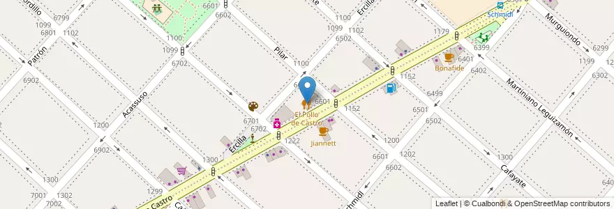 Mapa de ubicacion de El Pollo de Castro, Liniers en Argentine, Ciudad Autónoma De Buenos Aires, Comuna 9, Buenos Aires.