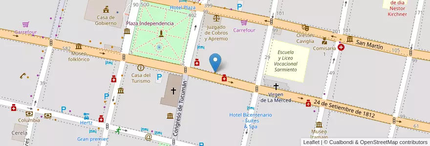 Mapa de ubicacion de El Portal en Argentinien, Tucumán, San Miguel De Tucumán, Departamento Capital, San Miguel De Tucumán.