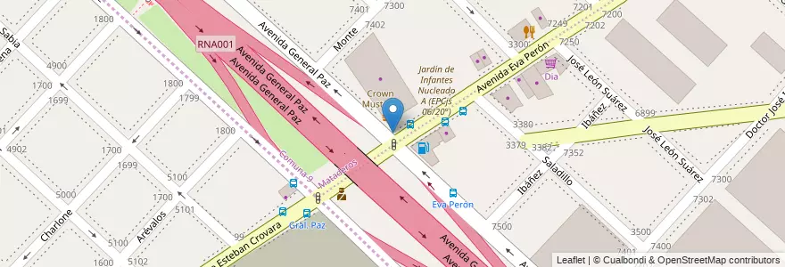 Mapa de ubicacion de El Porteño Express, Mataderos en アルゼンチン, Ciudad Autónoma De Buenos Aires, Comuna 9, ブエノスアイレス.