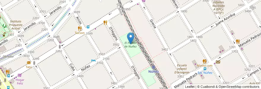 Mapa de ubicacion de El Portón de Nuñez, Nuñez en 阿根廷, Ciudad Autónoma De Buenos Aires, 布宜诺斯艾利斯, Comuna 13.