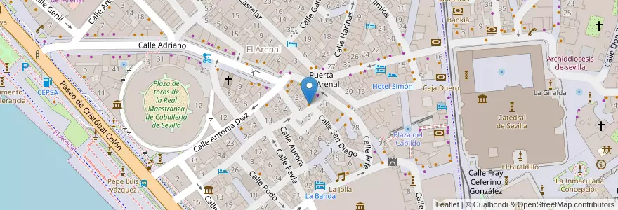 Mapa de ubicacion de El Postura en Spanien, Andalusien, Sevilla, Sevilla.