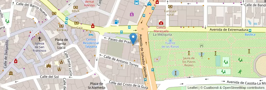 Mapa de ubicacion de El Prado en Espagne, Castille-La Manche, Tolède, Talavera, Talavera De La Reina.