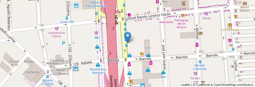 Mapa de ubicacion de El Prado, Liniers en Argentina, Autonomous City Of Buenos Aires, Autonomous City Of Buenos Aires, Partido De Tres De Febrero.