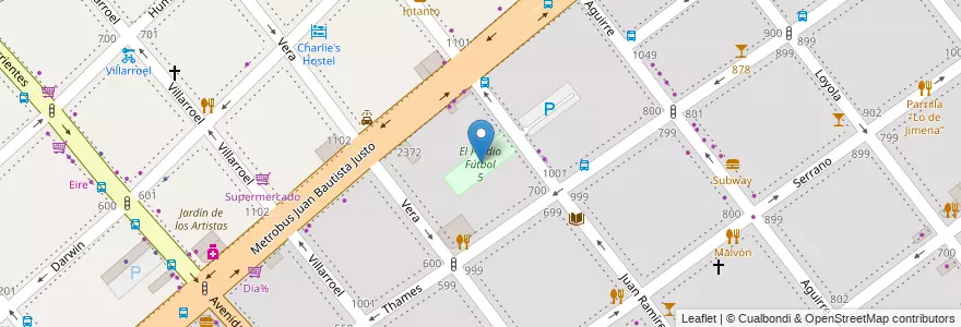Mapa de ubicacion de El Predio Fútbol 5, Villa Crespo en Argentinien, Ciudad Autónoma De Buenos Aires, Buenos Aires, Comuna 15.