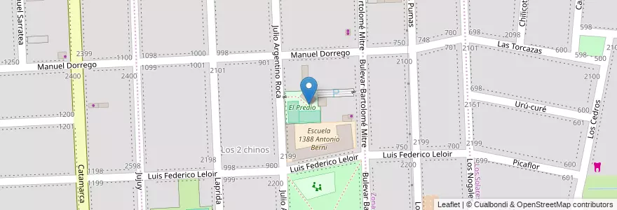 Mapa de ubicacion de El Predio en 아르헨티나, Santa Fe, Departamento Rosario, Municipio De Funes, Funes.