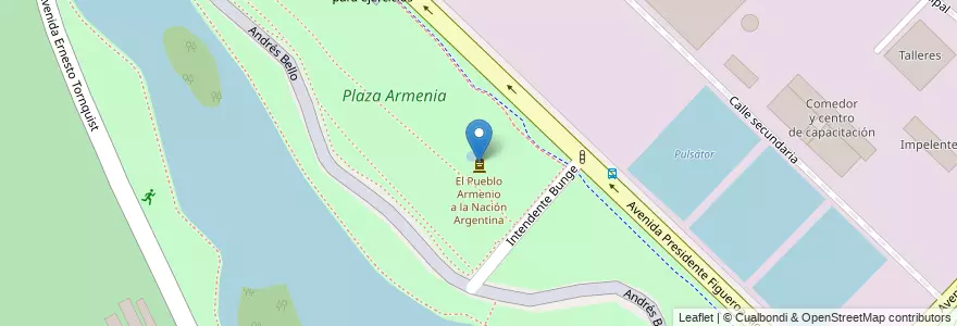 Mapa de ubicacion de El Pueblo Armenio a la Nación Argentina, Palermo en 阿根廷, Ciudad Autónoma De Buenos Aires, 布宜诺斯艾利斯, Comuna 14.