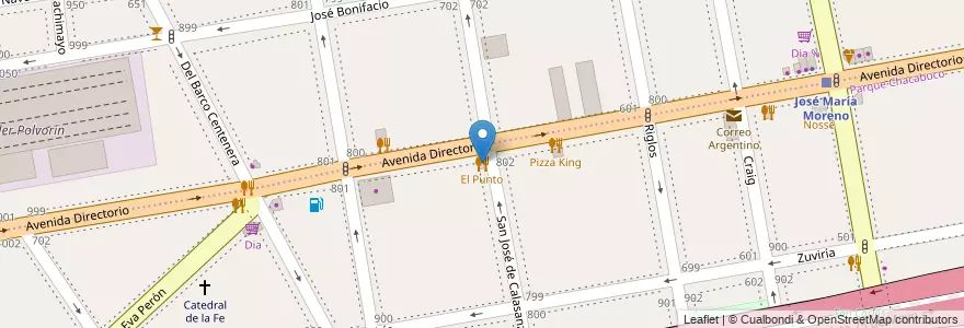Mapa de ubicacion de El Punto, Parque Chacabuco en Argentina, Ciudad Autónoma De Buenos Aires, Buenos Aires.