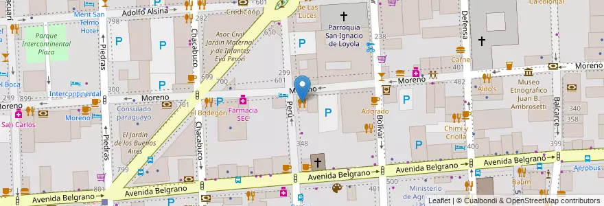 Mapa de ubicacion de El Querandí, Montserrat en アルゼンチン, Ciudad Autónoma De Buenos Aires, Comuna 1, ブエノスアイレス.