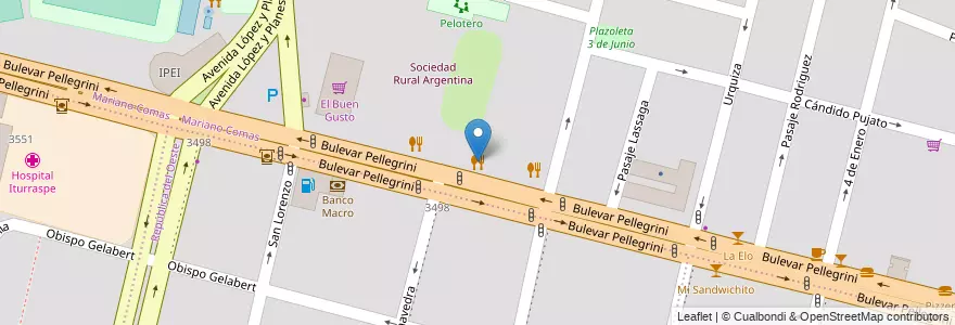 Mapa de ubicacion de El Quincho Restaurante en Arjantin, Santa Fe, Departamento La Capital, Santa Fe Capital, Santa Fe.