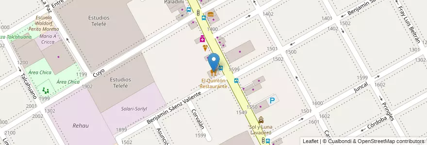 Mapa de ubicacion de El Quintón Restaurante en アルゼンチン, ブエノスアイレス州, Partido De San Isidro, Martínez.