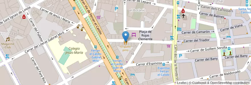 Mapa de ubicacion de El quito pino en Spanien, Valencianische Gemeinschaft, Valencia, Comarca De València, Valencia.