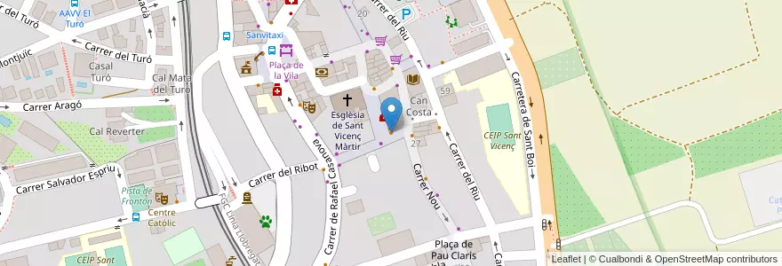 Mapa de ubicacion de El racó en 스페인, Catalunya, Barcelona, Baix Llobregat, Sant Vicenç Dels Horts.