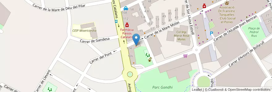 Mapa de ubicacion de El racó del parc en Spagna, Catalunya, Tarragona, Baix Camp, Reus.