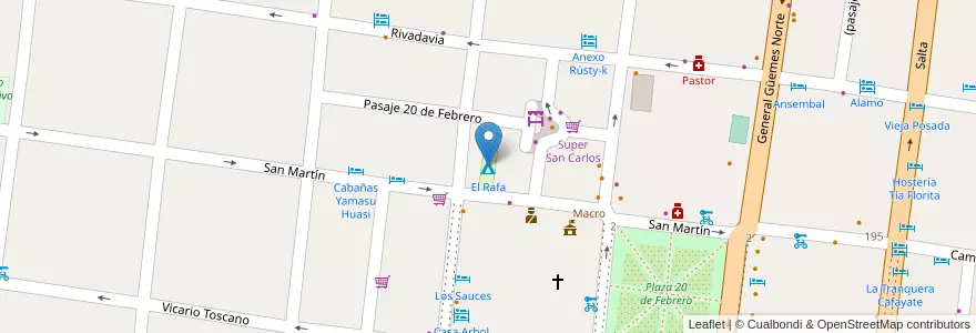 Mapa de ubicacion de El Rafa en 阿根廷, Salta, Cafayate, Municipio De Cafayate.