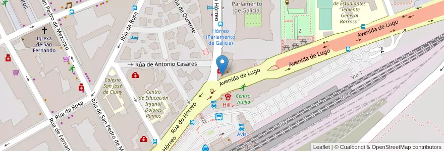 Mapa de ubicacion de El Rancho en Испания, Галисия, А-Корунья, Santiago, Santiago De Compostela.