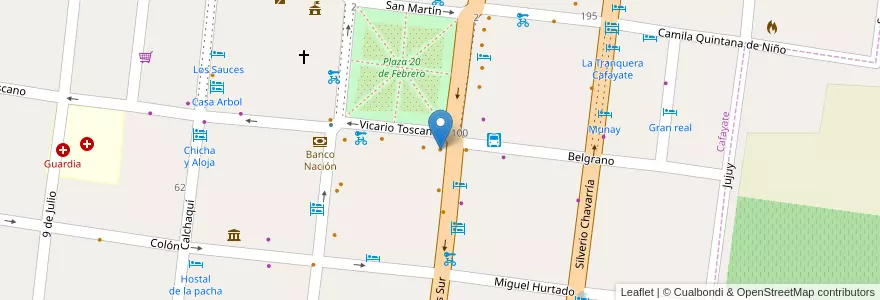 Mapa de ubicacion de El Rancho en Argentine, Salta, Cafayate, Municipio De Cafayate.