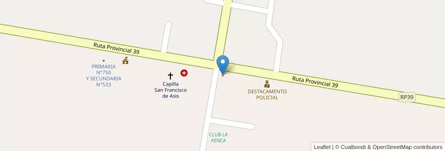 Mapa de ubicacion de El Rancho en Argentinien, Santa Fe, Departamento San Justo, Municipio De La Penca Y Caraguatá.
