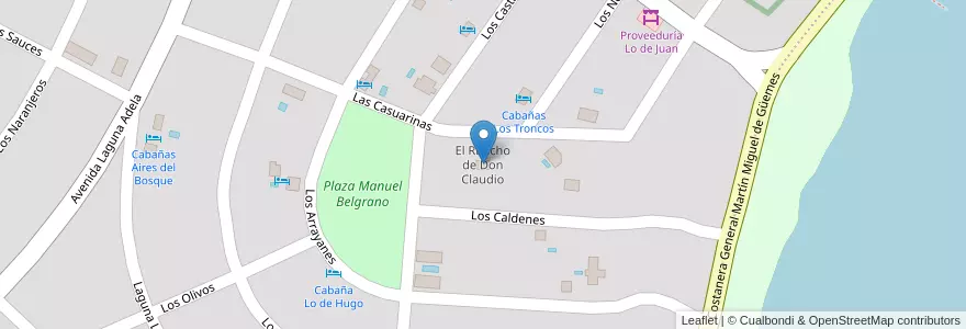 Mapa de ubicacion de El Rancho de Don Claudio en Argentinië, Buenos Aires, Partido De Chascomús.