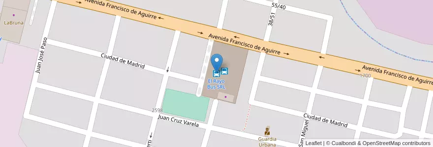 Mapa de ubicacion de El Rayo Bus SRL en Аргентина, Тукуман, San Miguel De Tucumán, Departamento Capital, San Miguel De Tucumán.