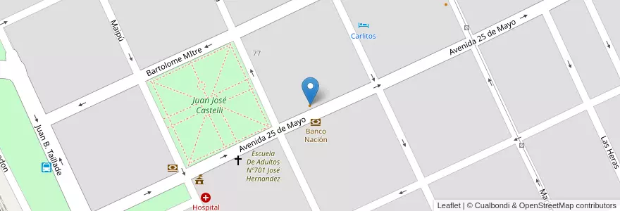 Mapa de ubicacion de El Reencuentro en Argentinië, Buenos Aires, Partido De Castelli.