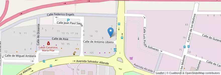 Mapa de ubicacion de El Refugio en 스페인, Aragón, 사라고사, Zaragoza, 사라고사.