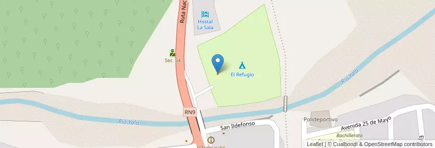 Mapa de ubicacion de El Refugio en 아르헨티나, Jujuy, Departamento Doctor Manuel Belgrano, Municipio De Yala.