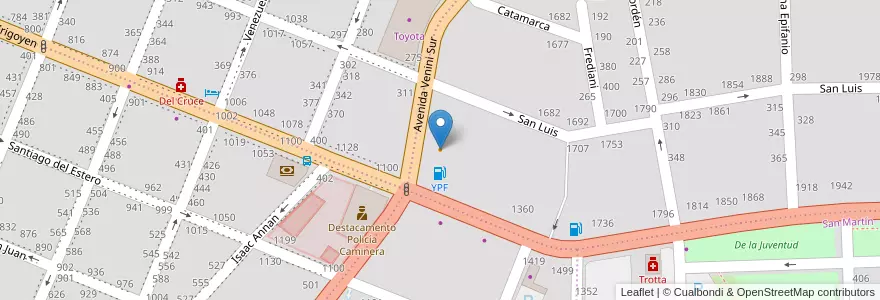 Mapa de ubicacion de El Refugio en Arjantin, Buenos Aires, Partido De Pergamino.