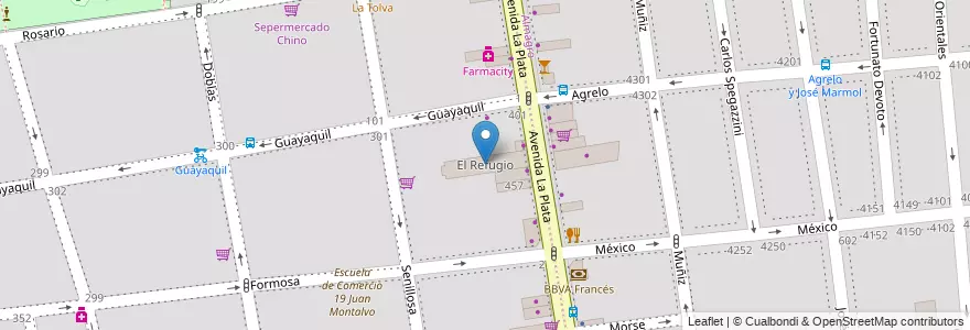 Mapa de ubicacion de El Refugio, Caballito en الأرجنتين, Ciudad Autónoma De Buenos Aires, Buenos Aires, Comuna 6.