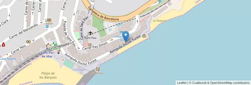 Mapa de ubicacion de El Relotge en スペイン, Sant Pol De Mar.