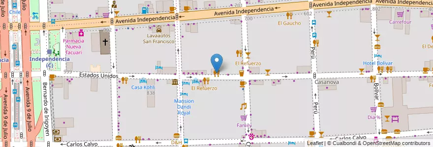 Mapa de ubicacion de El Remanso, San Telmo en Argentinië, Ciudad Autónoma De Buenos Aires, Comuna 1, Buenos Aires.