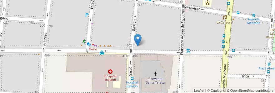 Mapa de ubicacion de El Residente, Almagro en Argentinien, Ciudad Autónoma De Buenos Aires, Comuna 5, Buenos Aires.