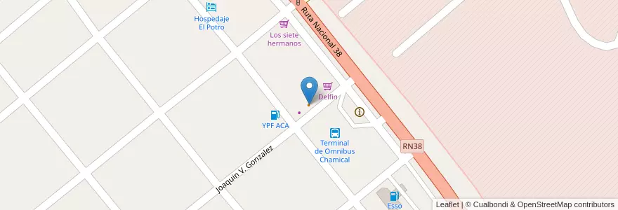 Mapa de ubicacion de El Rey del Lomito en アルゼンチン, ラ・リオハ州, Departamento Chamical, Chamical.