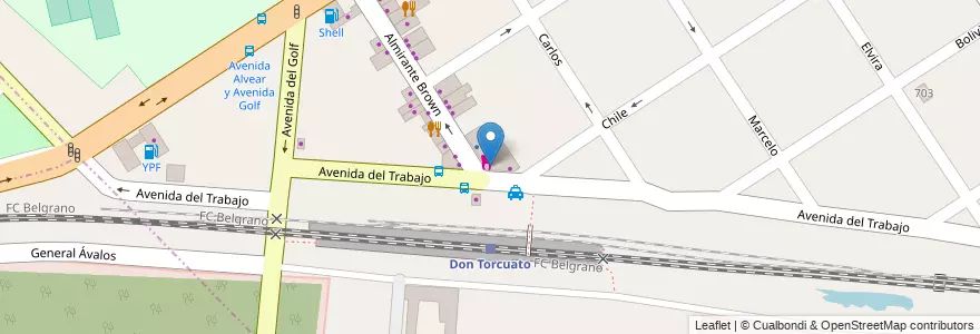 Mapa de ubicacion de El Rey del Pancho en アルゼンチン, ブエノスアイレス州, Don Torcuato.