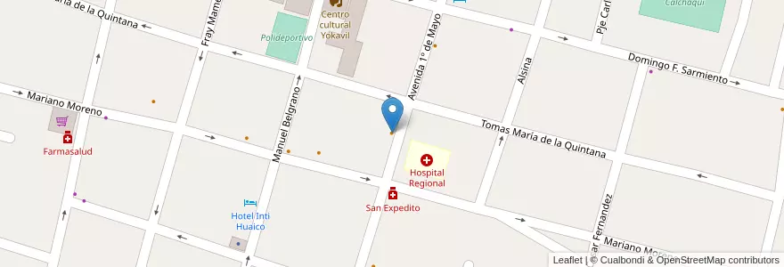 Mapa de ubicacion de El Rey del Sandwich en Argentinien, Catamarca, Departamento Santa María, Municipio De Santa María, Santa María.