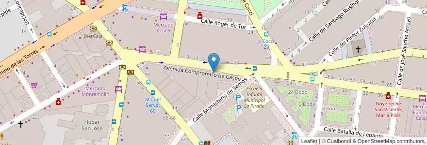 Mapa de ubicacion de El Rey Kebab en إسبانيا, أرغون, سرقسطة, Zaragoza, سرقسطة.