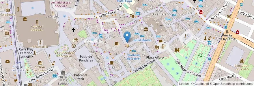 Mapa de ubicacion de El Rey Moro en スペイン, アンダルシア州, Sevilla, セビリア.