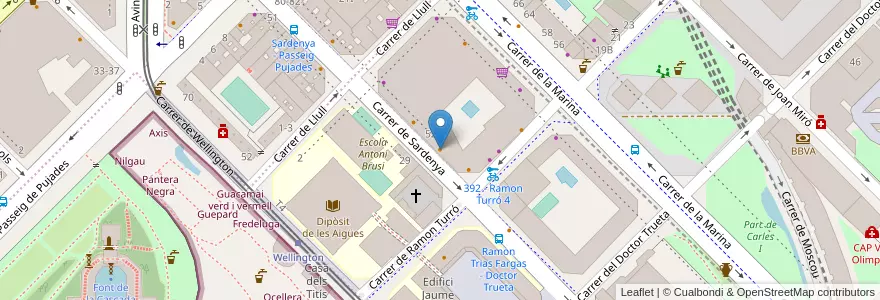 Mapa de ubicacion de El Rincón en 西班牙, Catalunya, Barcelona, Barcelonès, Barcelona.