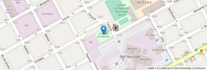 Mapa de ubicacion de El Rincón de Martínez en Argentina, Buenos Aires, Partido De San Isidro, Martínez.