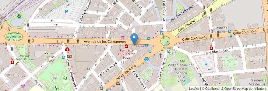 Mapa de ubicacion de El Rincón del Chef en スペイン, カスティーリャ・イ・レオン州, サラマンカ, Campo De Salamanca, サラマンカ.