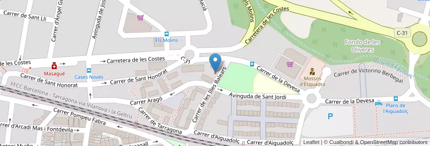 Mapa de ubicacion de El Rincon Gallego en Espanha, Catalunha, Barcelona, Garraf, Sitges.